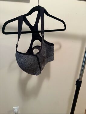 PINK Victoria's Secret Gray Front-Zip High Support Sports Bra